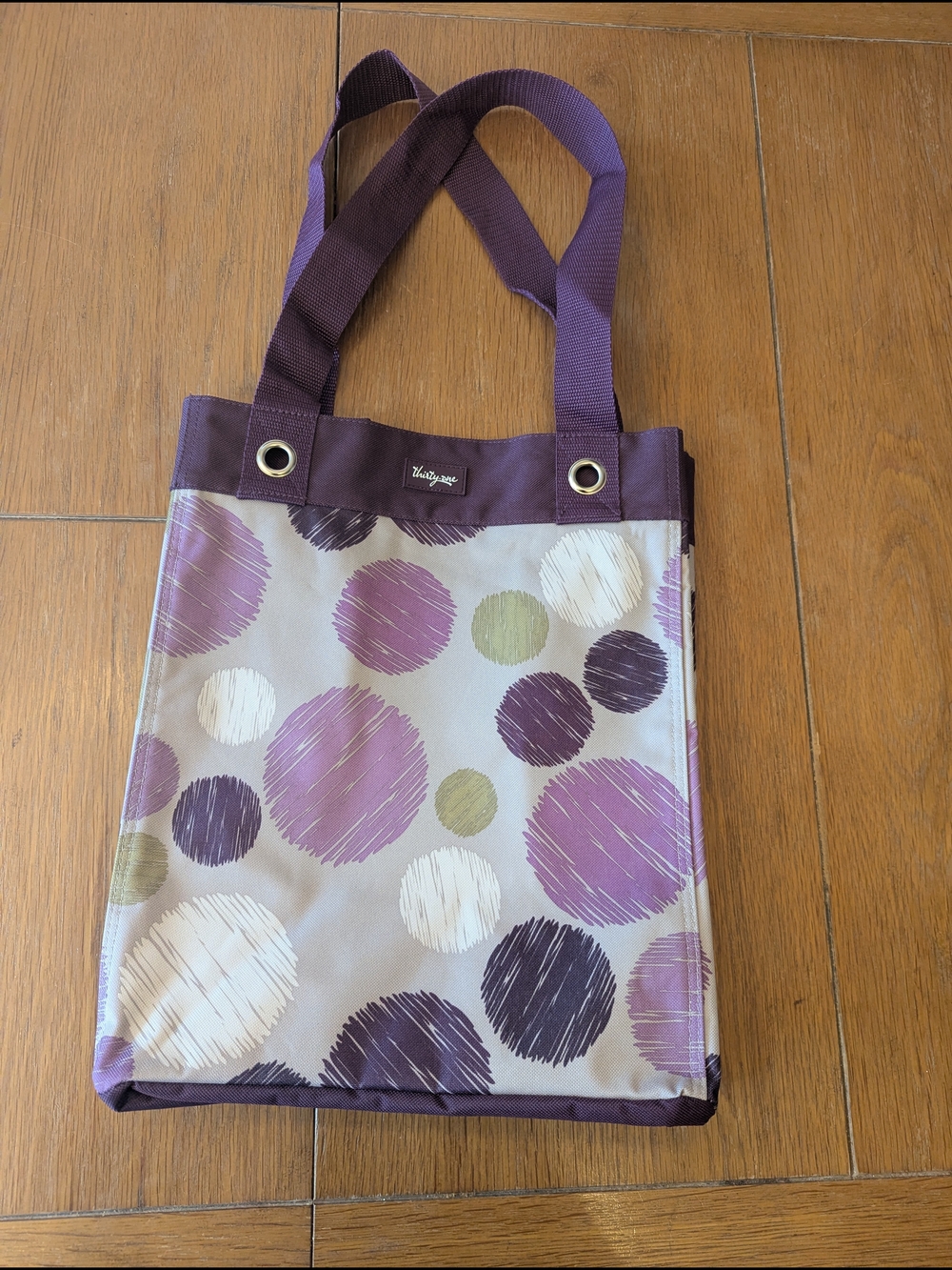 Thirty-One Plum Dot Tote Bag - Picture 2 of 10